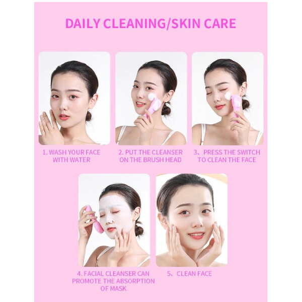 Masajeador Limpiador Cepillo Facial Cutis Nariz Maquillaje Variante Color Celeste