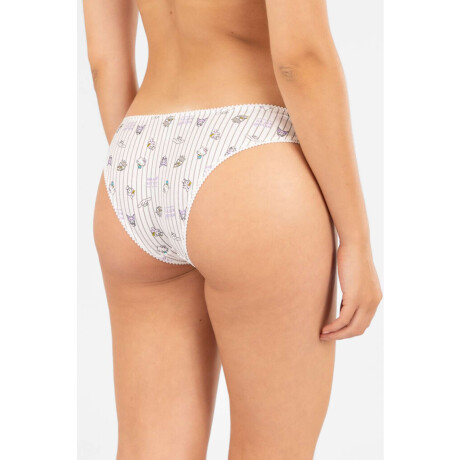 Bikini kitty & friends stripes Blanco
