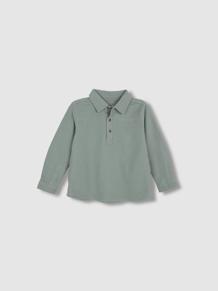 Camisa De Pique Azul