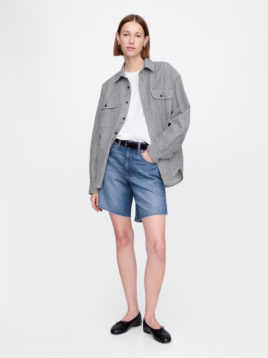 Bermuda De Jean Mujer - Medium Indigo 