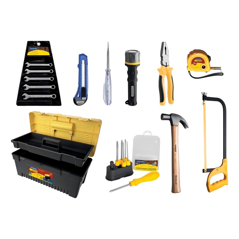Kit de Herramientas Tramontina 19 Pzas en Caja Organizadora Kit de Herramientas Tramontina 19 Pzas en Caja Organizadora
