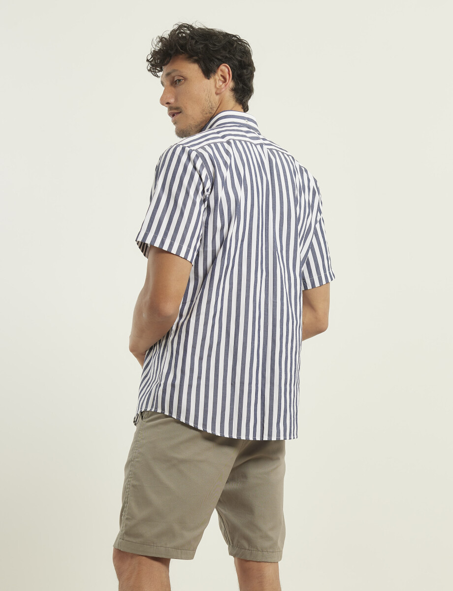 012530 CAMISA HARRINGTON LABEL Blanco/azul Osc