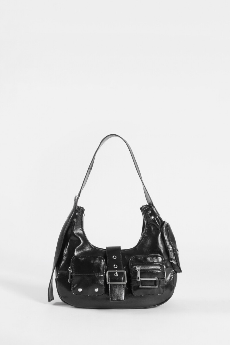 Cartera de hombro con bolsillos - negro 