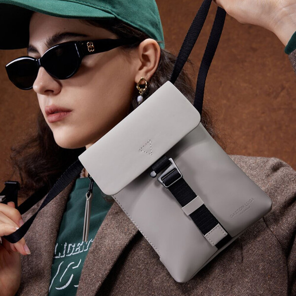 Mini Bandolera Gastón Luga Splash Brooklyn 1/2L Impermeable Blanco 1