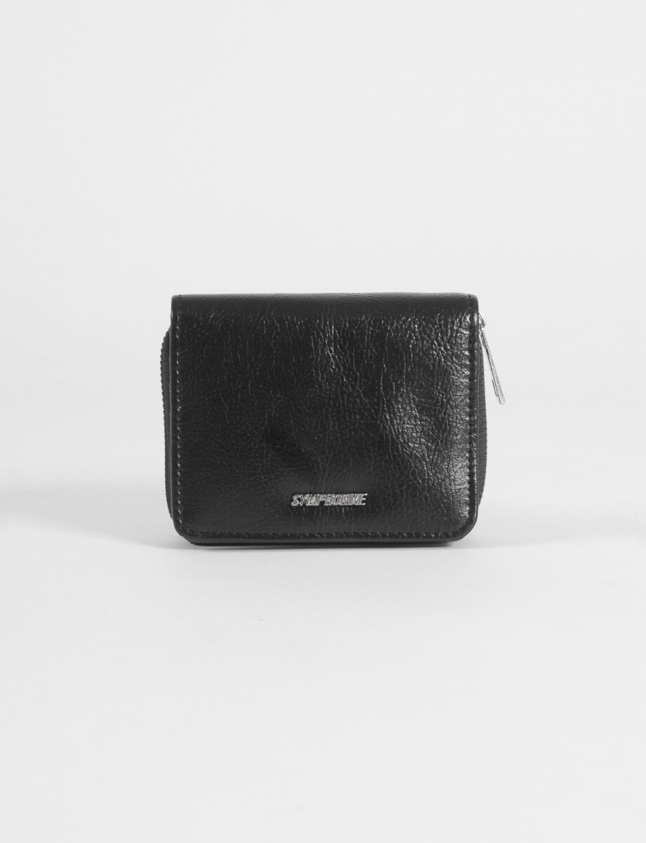Billetera flap compartimentos - negro 