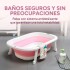 Baño Plegable Termómetro + Colchón Bebé Baby Antideslizante Color Variante Celeste