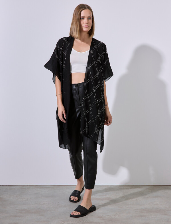 Kimono Noche NEGRO/PLATEADO