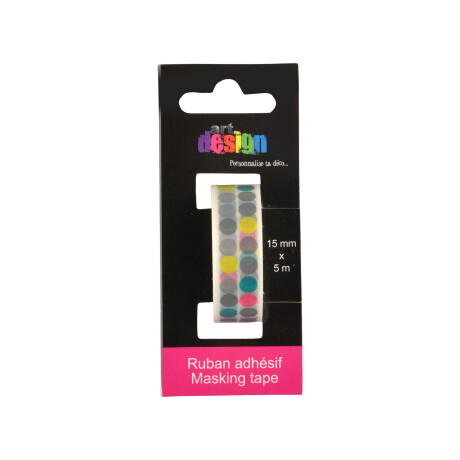 CINTA FLUO PAPEL MULTICOLOR DOTS