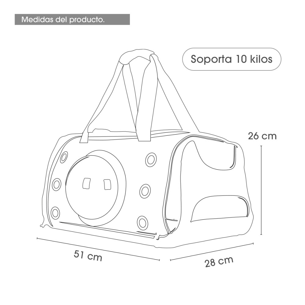 Bolso Transportador Para Mascotas Deluxe Mediana Color surtido