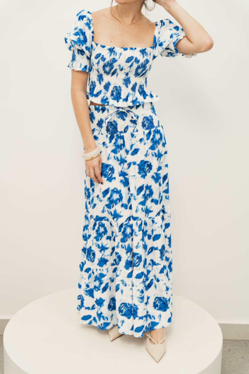 FALDA AURELIA FLORAL BATIK BLUE FALDA AURELIA FLORAL BATIK BLUE