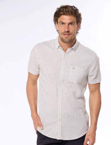 CAMISA DE LINO A CUADROS Verde