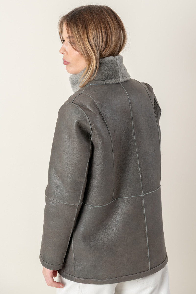 Borrego greta reversible Gris