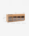 Aparador Helvine 4 puertas y 4 cajones chapa de roble y cristal templado 200x75cm FSC 100% Aparador Helvine 4 puertas y 4 cajones chapa de roble y cristal templado 200x75cm FSC 100%
