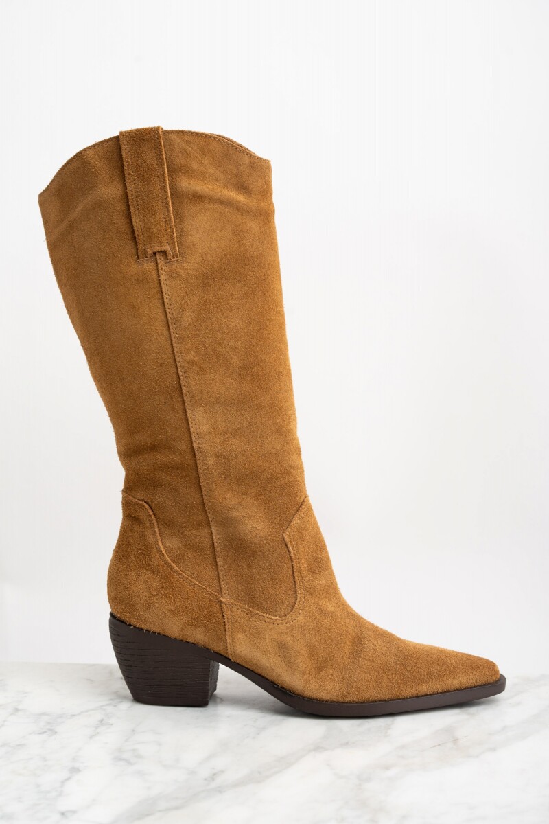Bota Gamuza Caña Alta - Camel 