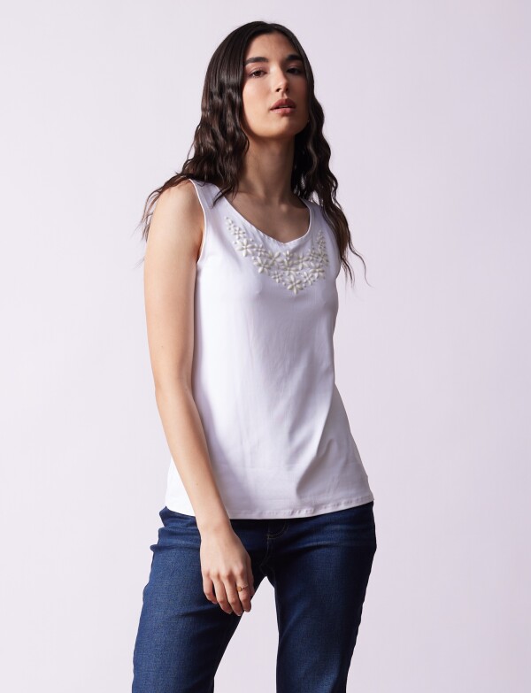 Blusa Aplique BLANCO
