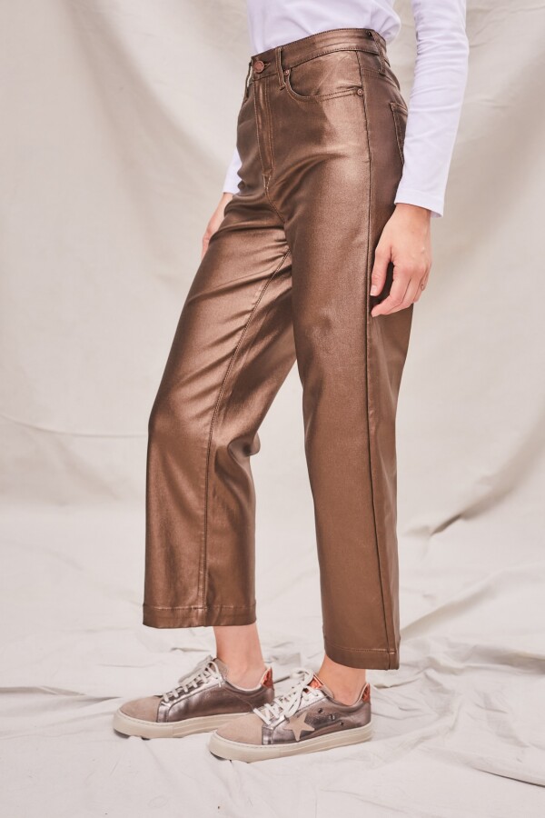 Metallic Wide Leg Cobre