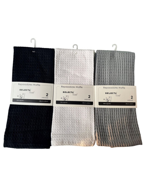 SET X2 REPASADORES WAFFLE ALGODON 38X63CM SURTIDO SET X2 REPASADORES WAFFLE ALGODON 38X63CM SURTIDO