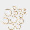 Aros Argollas Set De metal Set De 6 Pares De Argollas - Dorado