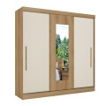 ROPERO 3 PUERTAS CORREDIZAS CON ESPEJO - CAPUCCINO/OFF WHITE O NEGRO ROPERO 3 PUERTAS CORREDIZAS CON ESPEJO - CAPUCCINO/OFF WHITE O NEGRO