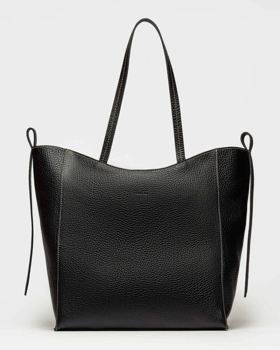 Shopper Cadiz en cuero graneado - Negro 