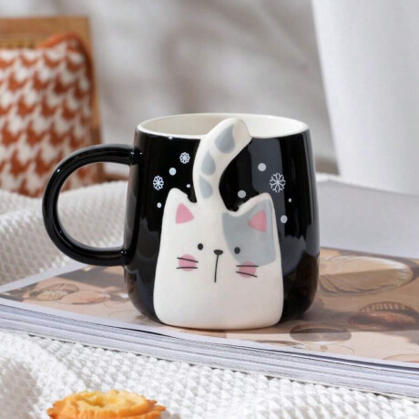 Taza De Cerámica De Diseño Gatito Negro