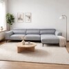 Sofá con chaise DUNA TELA GRIS - DERECHO
