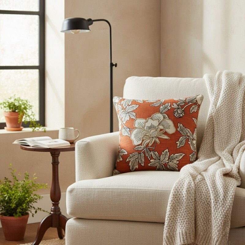 COJIN CUAD TERRACOTA ESTAMP 45X45CM Unica