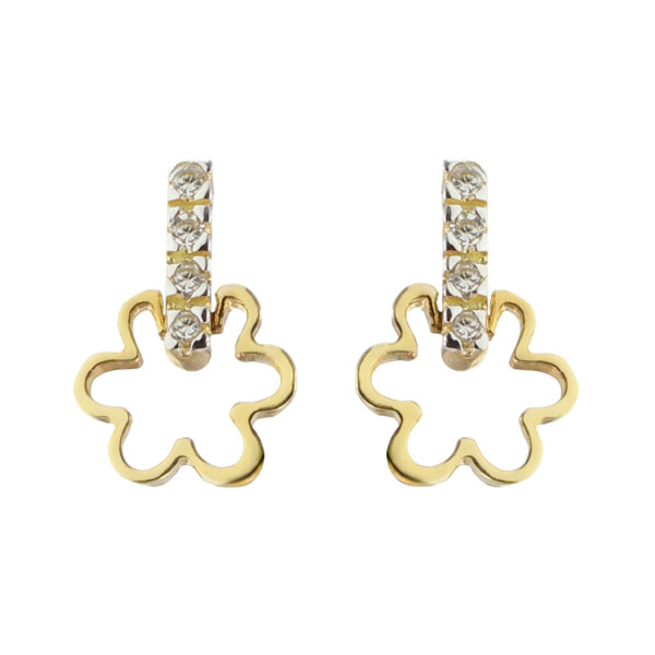 Caravanas Fio de oro amarillo 18k. con circonias. Caravanas Fio de oro amarillo 18k. con circonias.