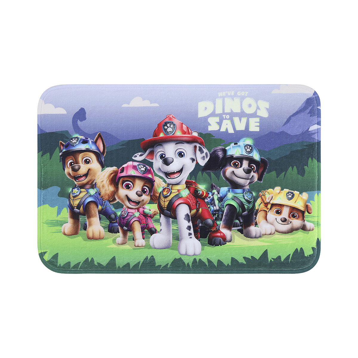 Alfombra con Memoria Paw Patrol 40 x 60 cm Paw Patrol Dino - VERDE 