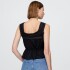 SL LACE TIE FEMME TOP TRUE BLACK