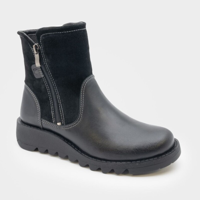Bota Cuero Lombardino 36-40 Negro