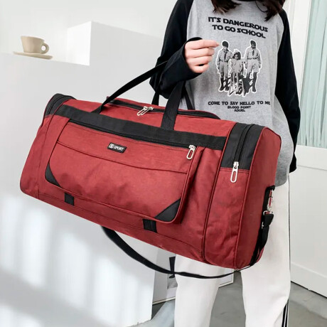 Bolso Sport Grande Unisex Multiuso Duradero Espacioso Bordó