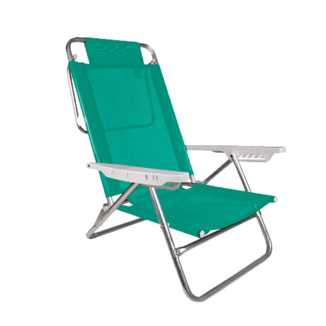 Silla Reposera Mor Summer Aluminio 6 Posiciones Verde