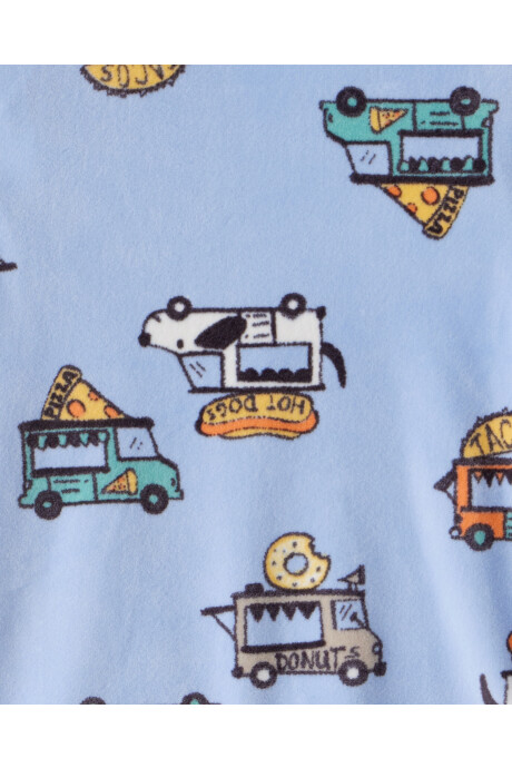 Pijama dos piezas de DreamPlush, remera y pantalón, diseño camiones de comida Sin color