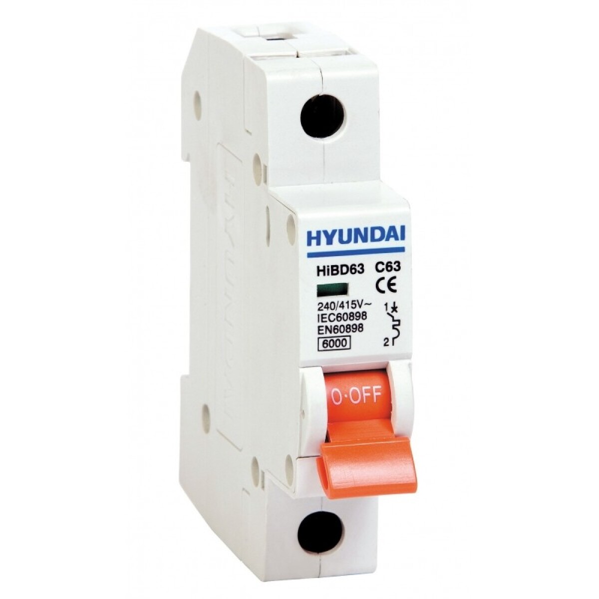 Llave térmica HIBD63-N din 1P 63A 6kA - HY1563 