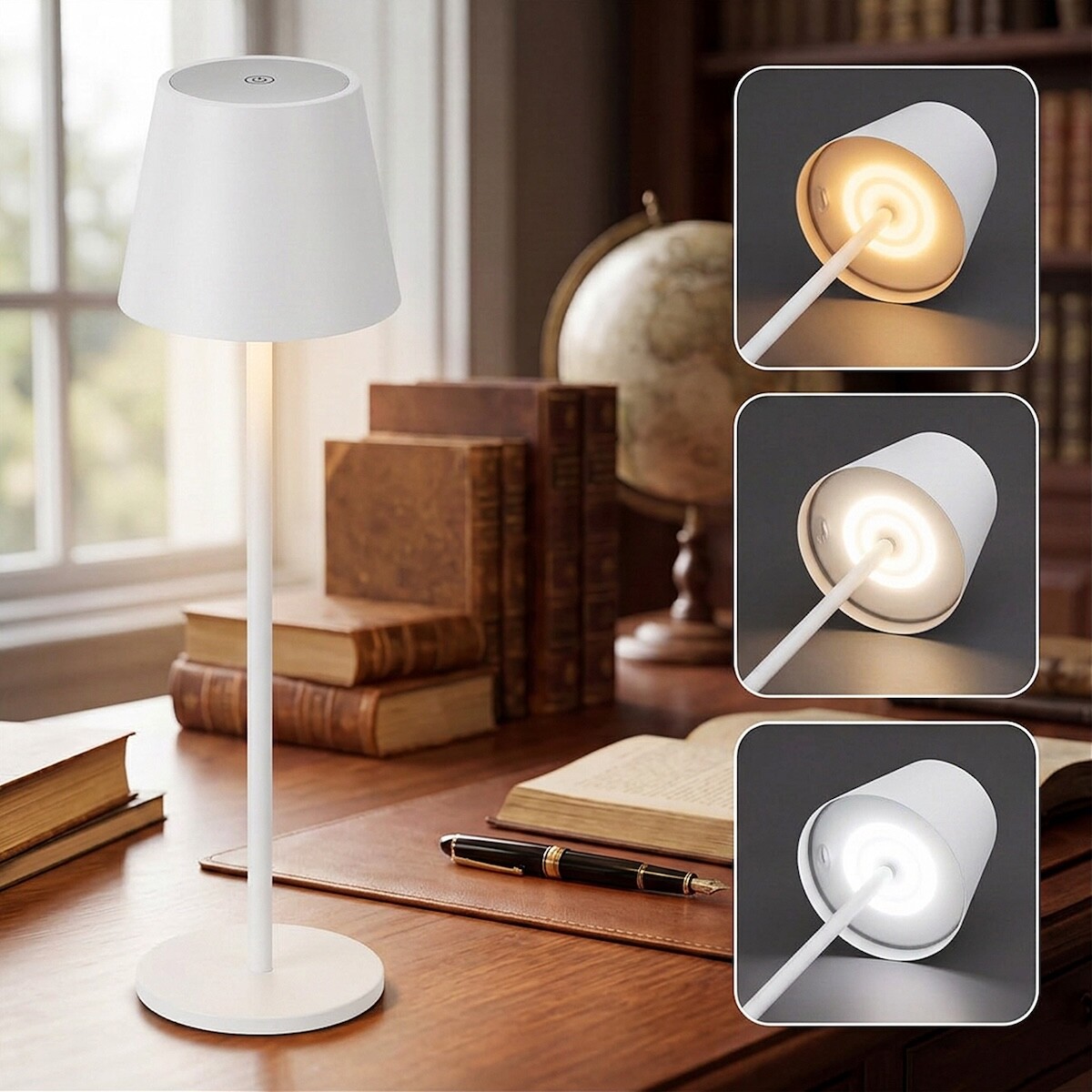 Lampara Escritorio Mesa Velador Led Recargable Inalambrica IMBACK Color Blanco 