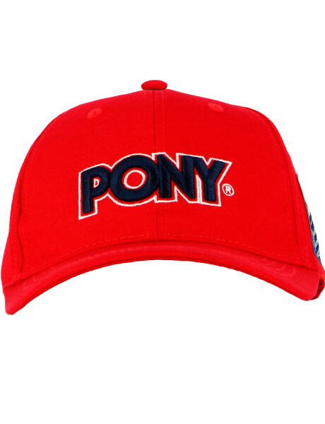 Gorro con Visera Pony con Liso con Logo Red/Blue