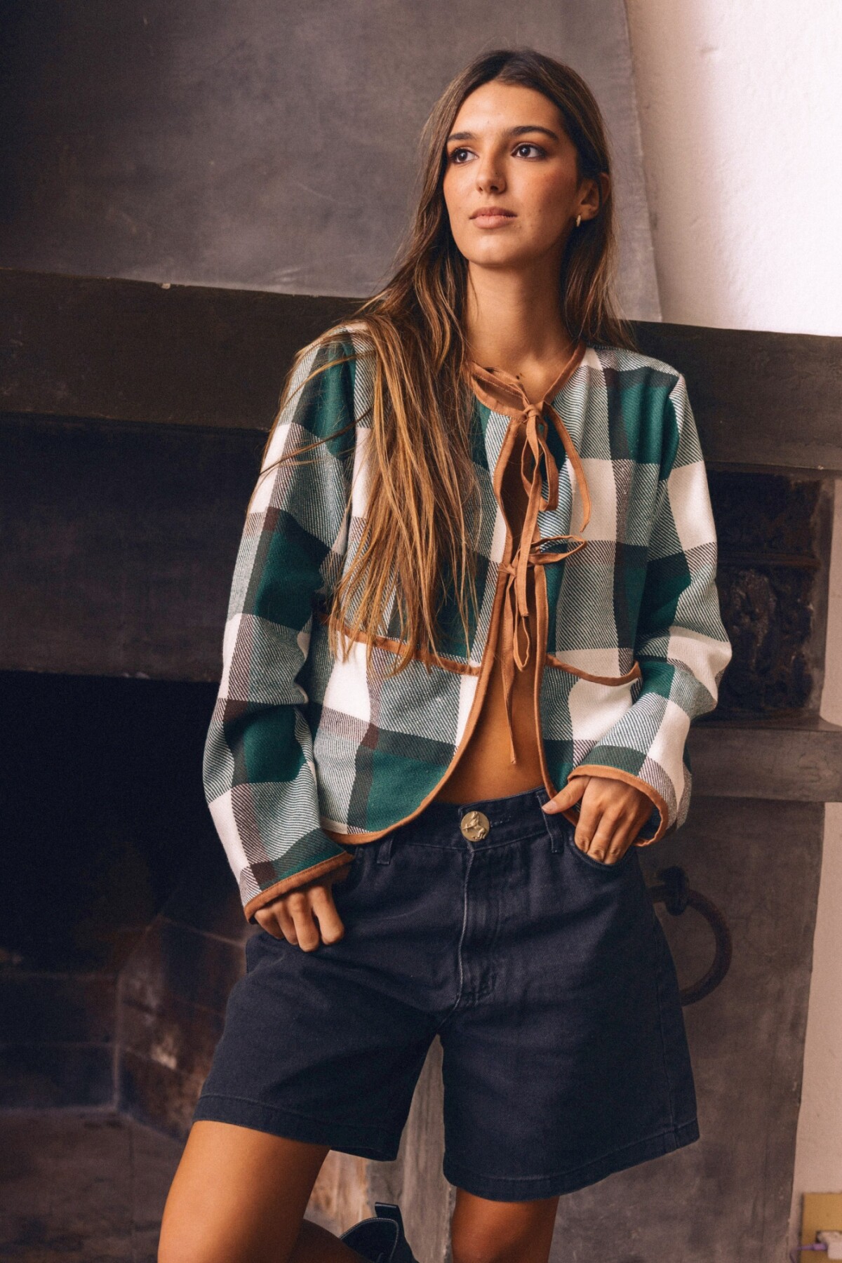 Field Coat Verde / Blanco