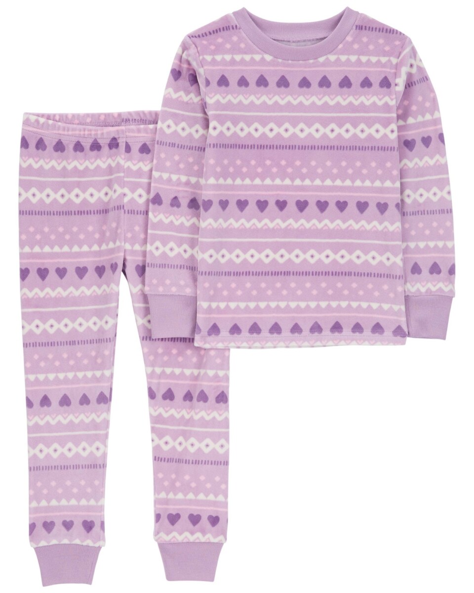 Pijama dos piezas de micropolar, pantalón y remera manga larga 
