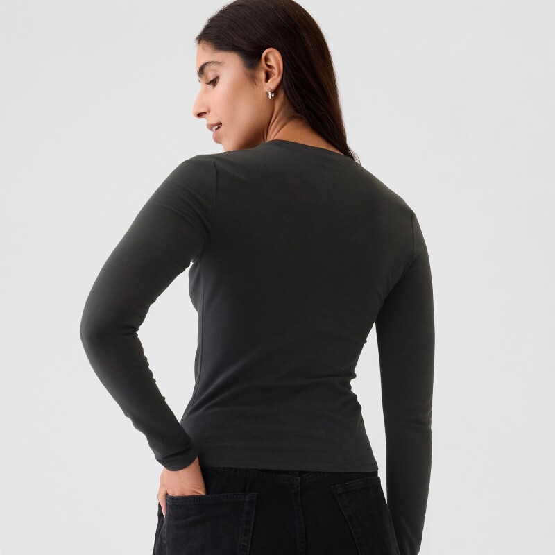 LS CLOSEKNIT CREW - 23 1/2 BLACK
