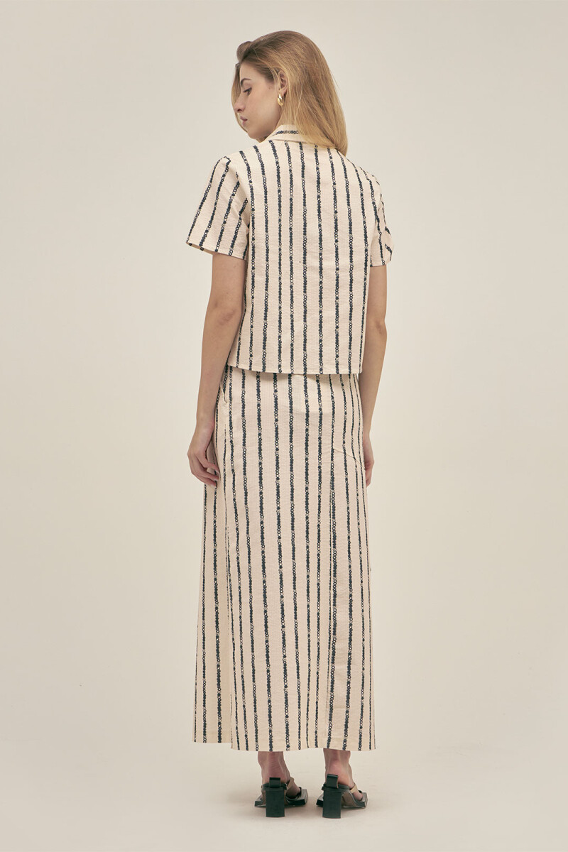SHORT SLEEVE SHIRT Floral Stripe
