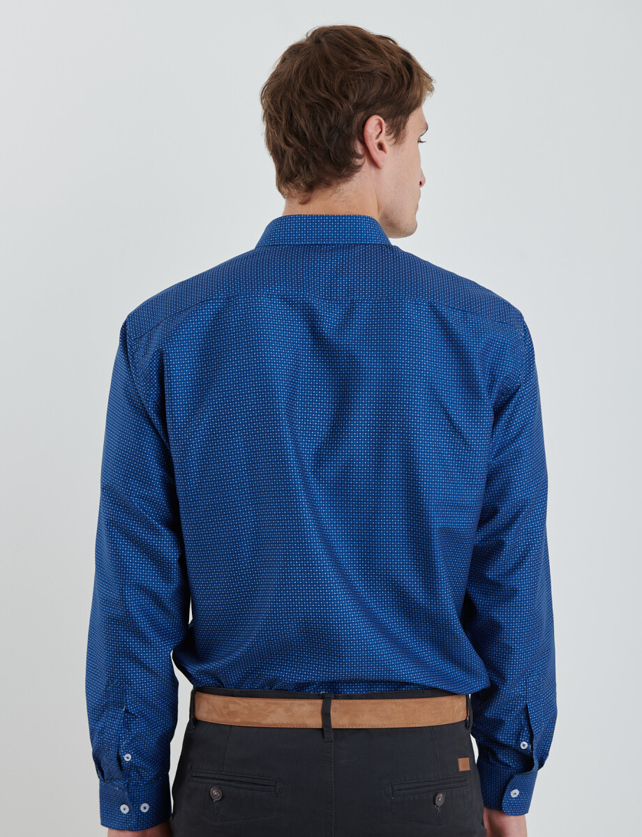 012617 CAMISA HARRINGTON LABEL Azul Piedra