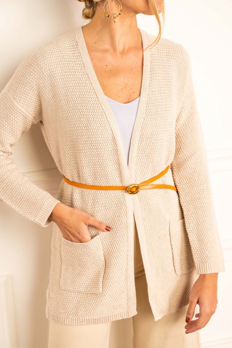 Cardigan Textura - Beige Melange 