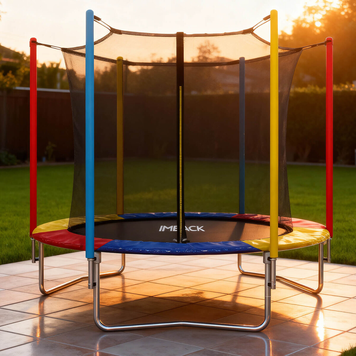 Cama Elastica 1.83 M Trampolin Saltarin Niños Adultos Grande Con Red Proteccion Imback Multicolor 