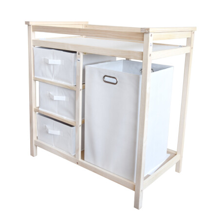CAMBIADOR DE BEBE EN MADERA CON CANASTO TELA TIPO RACK CAMBIADOR DE BEBE EN MADERA CON CANASTO TELA TIPO RACK