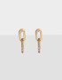 Aros Colgantes Cortos Con cubic zirconia Aros Colgantes Cubic Bañados En Oro - Dorado