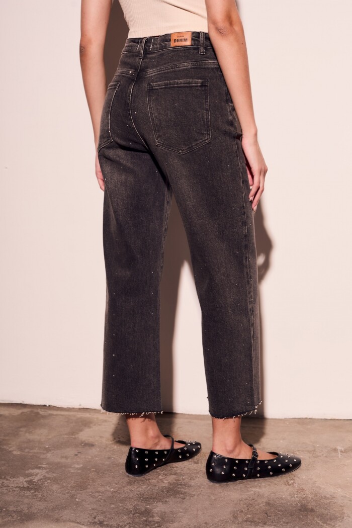 Jean Recto Brillo Negro