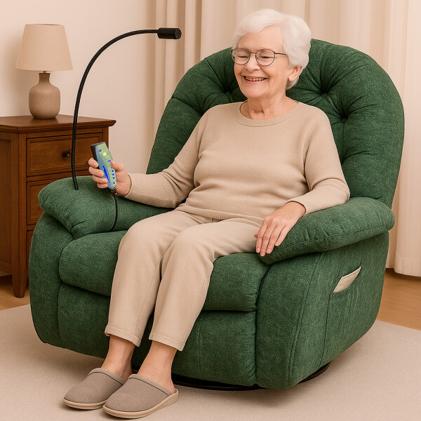 Sillón Masajeador Poltrona Con Control Y Soporte Para Celular VERDE