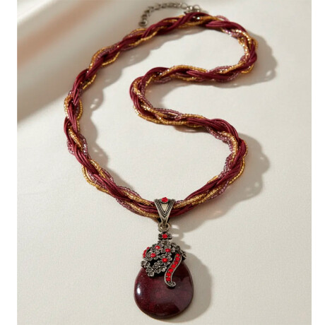 Collar Gema Mujer Varios Colores Rojo