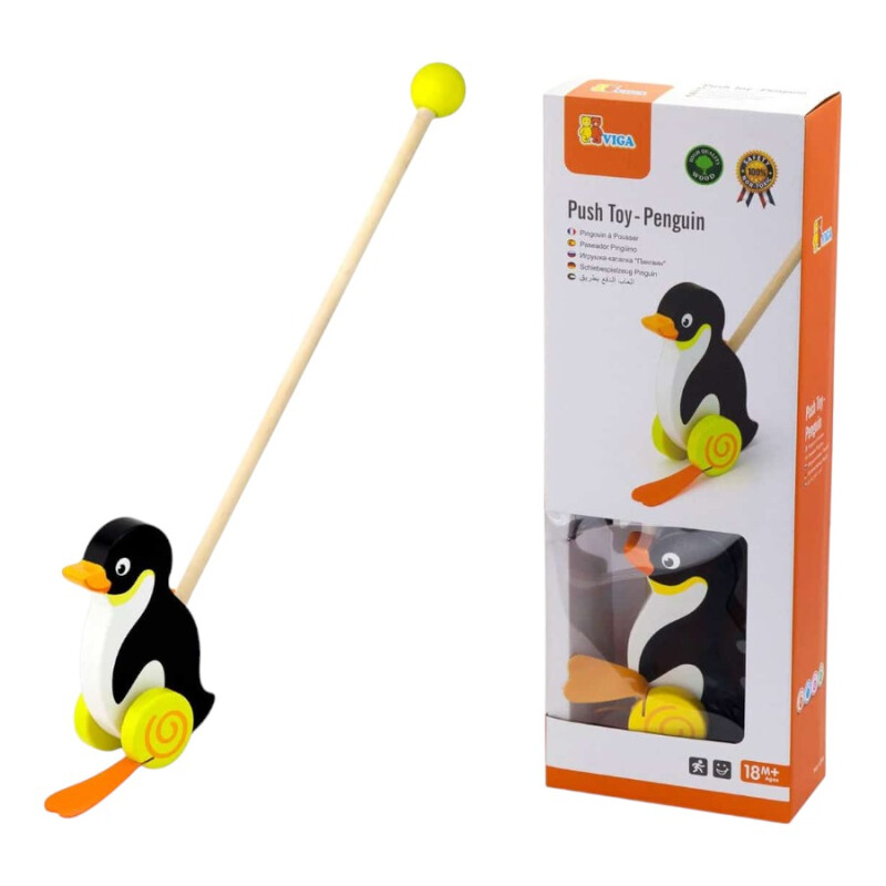 Paseador De Arrastre Pingüino Madera Paseador De Arrastre Pingüino Madera